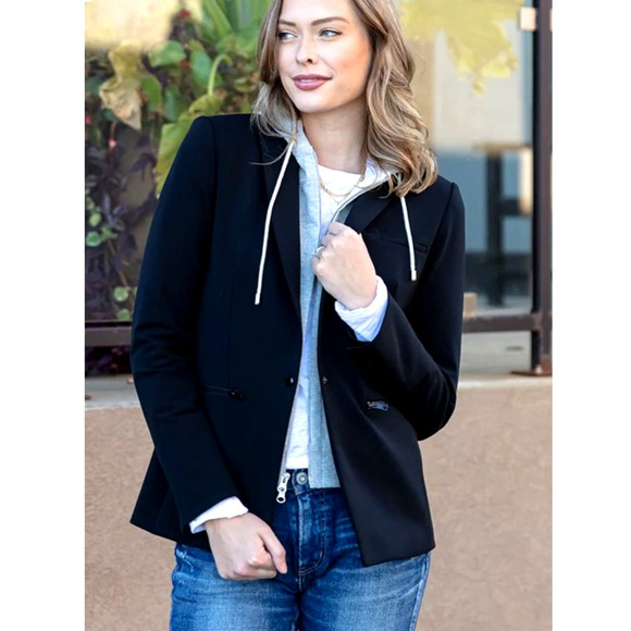 Veronica Beard 6 Iconic Scuba Dickey Jacket $645 Bi- Stretch Blazer Black NWT!